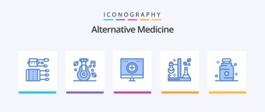 Alternatif Tıp Mavi 5 Simge Paketi. Bilim de dahil. Kimya. İlaç. İyileşme. Hastane. Yaratıcı Simgeler Tasarımı