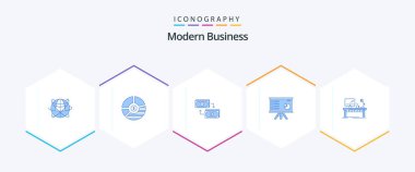 Euro da dahil olmak üzere Modern Business 25 Blue simgesi. İş. Analiz. Değiş tokuş seo