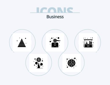 İş Glifi Simgesi 5 Simge Tasarımı. Yatırım. Yatırım. Finans. İnsan. anahtar