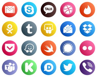 Yolcu gibi 20 Yüksek Çözünürlüklü Sosyal Medya Simgesi. Çabuk. Oodnoklassniki. waze ve dropbox simgeleri. Yüksek kalite ve yaratıcı