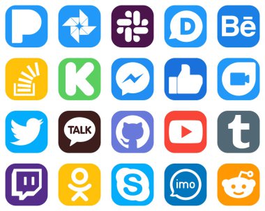 Twitter gibi 20 Yüksek Kalite Sosyal Medya Simgesi. Facebook 'ta. taşkınlık. Facebook ikonları gibi. Gradyan Sosyal Ortam Simgesi Ayarları