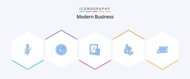 Modern Business 25 mavi simge paketi. Para için. Finans. - Telefon. taşınabilir