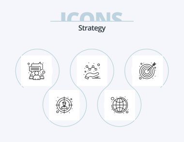 Strateji Hattı Simgesi 5 Simge Tasarımı. - Evet. Yönetim. Grafik. Pano. grafik
