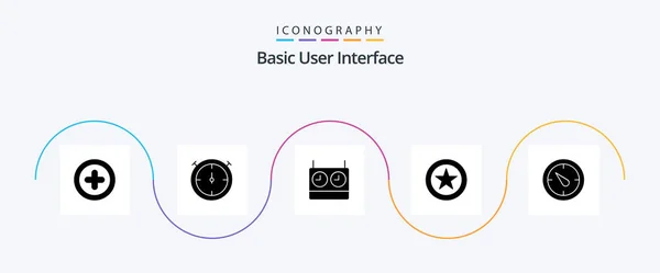 Basic Glyph Icon Pack Including Favorite Timer — Image vectorielle