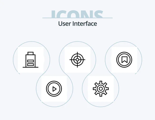 User Interface Line Icon Pack Icon Design Interface User Button — Stockvektor