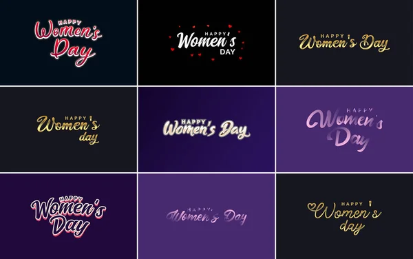 Abstract Happy Women Day Logo Women Face Love Vector Logo — Stockvektor