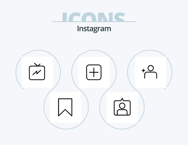 Instagram Line Icon Pack Icon Design User Profile Sets People — Stockvektor