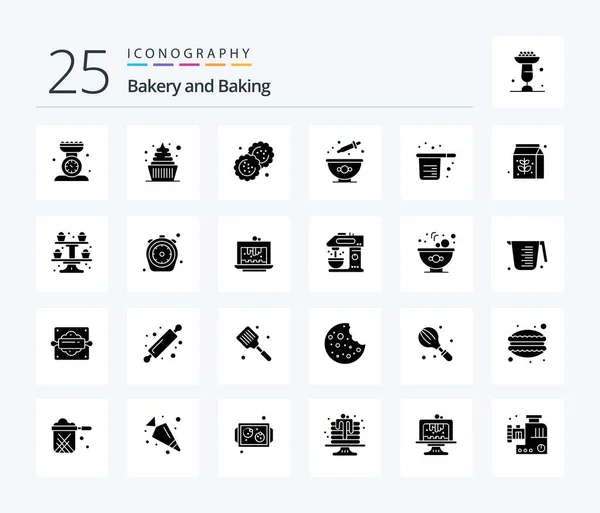 Baking Solid Glyph Icon Pack Including Dye Colouring Icecream Baking — стоковый вектор
