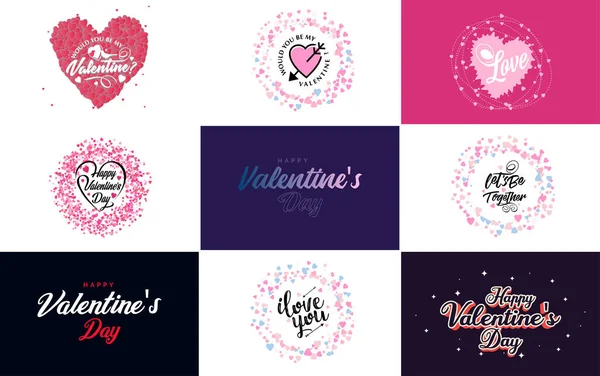 Valentine Lettering Heart Design Suitable Use Valentine Day Cards Invitations — Archivo Imágenes Vectoriales