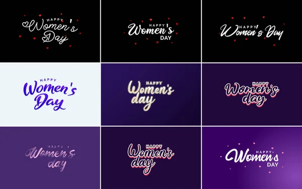 International Women Day Lettering Love Shape Suitable Use Cards Invitations — Stok Vektör