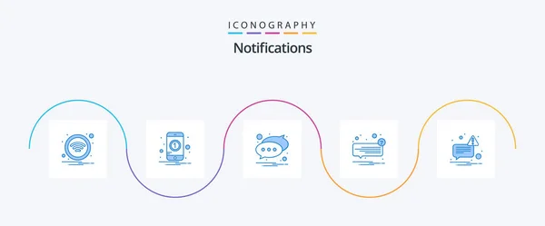 Notifications Blue Icon Pack Including Message Speech Chat Sms Chat — Stockvektor