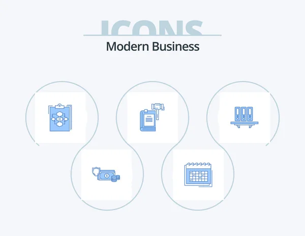 Modern Business Blue Icon Pack Icon Design Flow Business Business — Wektor stockowy
