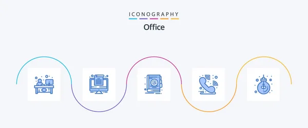 Office Blue Icon Pack Including Light Idea Address Business Helpdesk — стоковый вектор