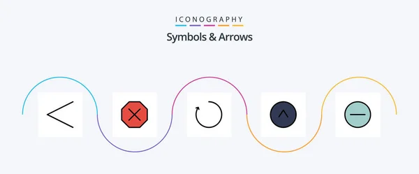 Symbols Arrows Line Filled Flat Icon Pack Including Rotate Hide — Stok Vektör