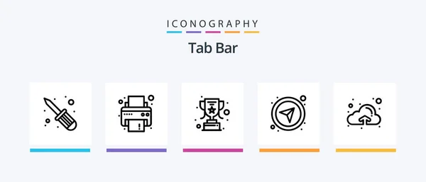 Tab Bar Line Icon Pack Including Company Unlock Lock Creative — Wektor stockowy