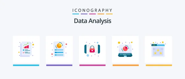 Data Analysis Flat Icon Pack Including Rating Report Data File — Stock vektor