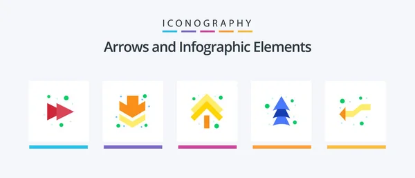 Arrow Flat Icon Pack Including Left Intersect Arrows Creative Icons — Stockvector