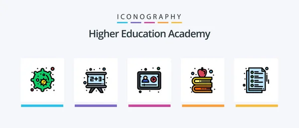 Academy Line Filled Icon Pack Including Engineering Academy Bacteria Ruler — стоковый вектор