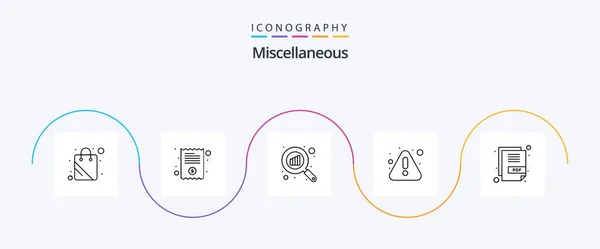 Miscellaneous Line Icon Pack Including Pdf Graph Warning Error — Archivo Imágenes Vectoriales