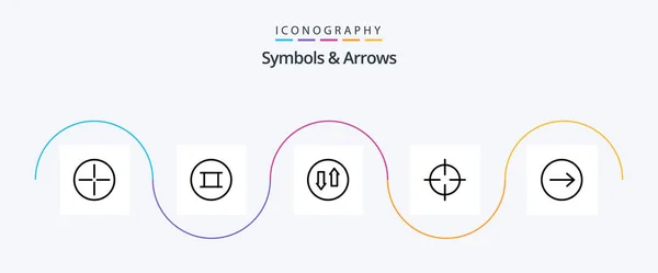 Symbols Arrows Line Icon Pack Including Sign Transfer — Stok Vektör