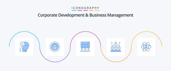 Corporate Development Business Management Blue Icon Pack Including Business Team — Archivo Imágenes Vectoriales
