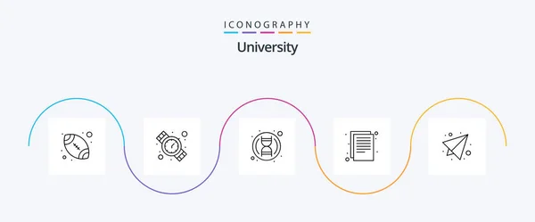 University Line Icon Pack Including Paper Paper Academy Notes Documents — Stock Vector