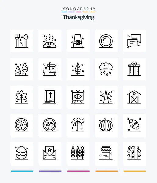 Creative Thanks Giving Outline Icon Pack You Giving Buckle Thanks — Stok Vektör