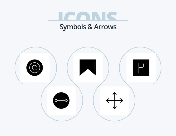 Symbols Arrows Glyph Icon Pack Icon Design Sign Sign Parking — Stock vektor