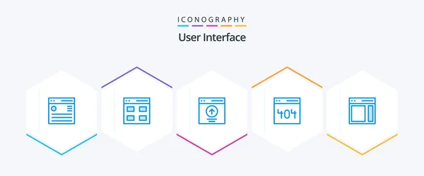 User Interface Blue Icon Pack Including Page Communication User User — Stockvector