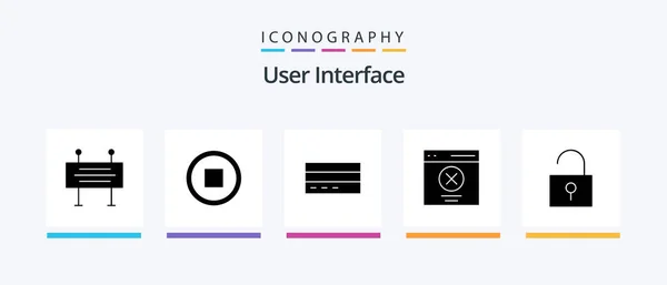 User Interface Glyph Icon Pack Including Message Error Business Communication — Wektor stockowy