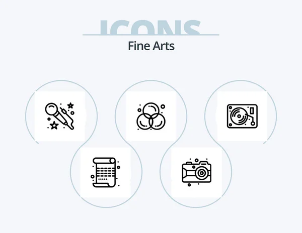 Fine Arts Line Icon Pack Icon Design Art Arts Write — Stockvektor