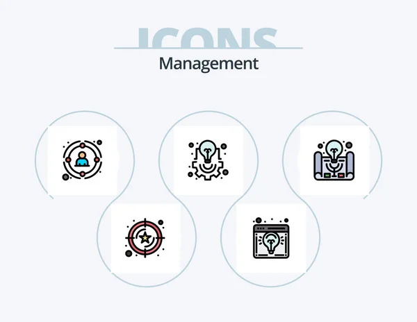 Management Line Filled Icon Pack Icon Design Case Social Light — Stock vektor