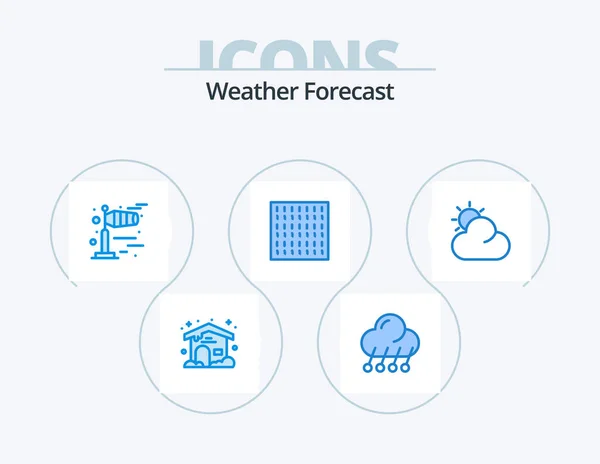 Weather Blue Icon Pack Icon Design Weather Windy Sun Haze — Stockvector