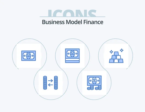 Finance Blue Icon Pack Icon Design Money — Stock Vector