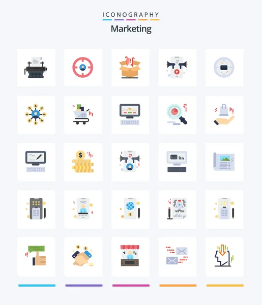 Creative Marketing Flat Icon Pack Business Speaker Hunter Marketing Goods — 图库矢量图片