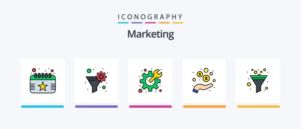 Marketing Line Filled Icon Pack Including Creativity Review Ads Feedback — Stock vektor