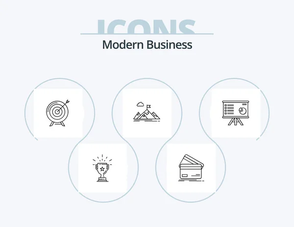 Modern Business Line Icon Pack Icon Design Caça Empregado Negócios — Vetor de Stock