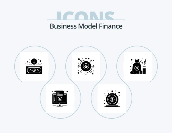 Finance Glyph Icon Pack Icon Design Finance Distribution Money Roi — Wektor stockowy