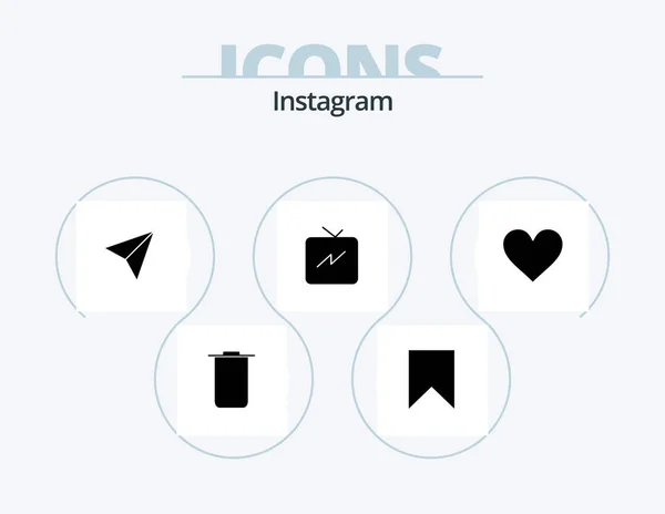 Instagram Glyph Icon Pack Icon Design Instagram Instagram Love Power — Vettoriale Stock