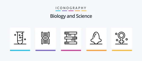 Biology Line Icon Pack Including Medical Female Science Biology Creative — Vettoriale Stock