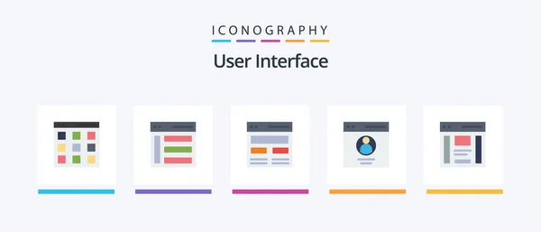User Interface Flat Icon Pack Including Profile Communication Sidebar User — Wektor stockowy