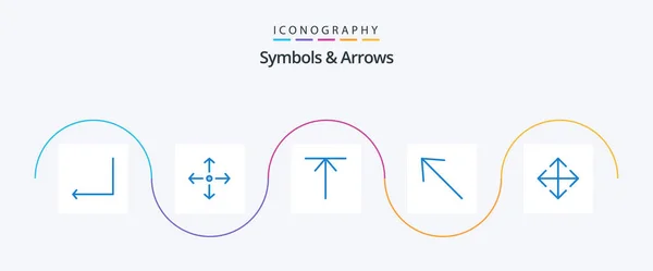 Symbols Arrows Blue Icon Pack Including Transform Arrow — Stock vektor