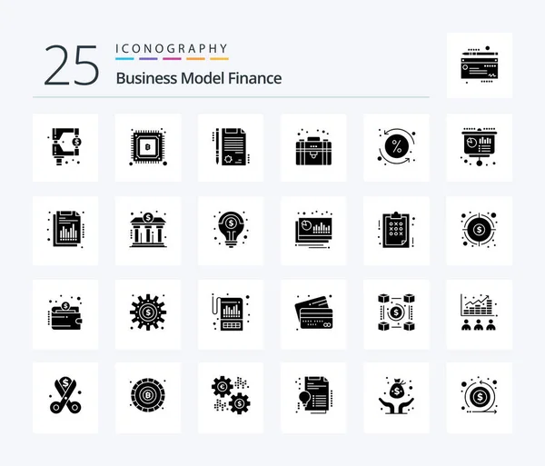 Finance Solid Glyph Icon Pack Including Percent Costs Certificate Private — Vettoriale Stock