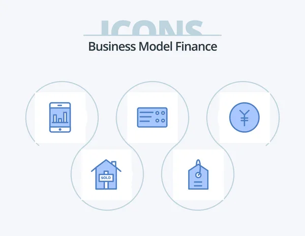 Finance Blue Icon Pack Icona Design Smartphone Finanziare — Vettoriale Stock