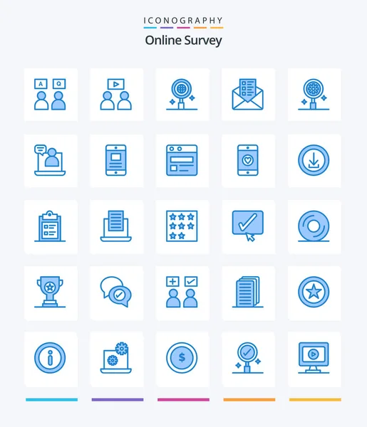 Creative Online Survey Blue Icon Pack Business Výstroj Výzkumu Výzkumu — Stockový vektor