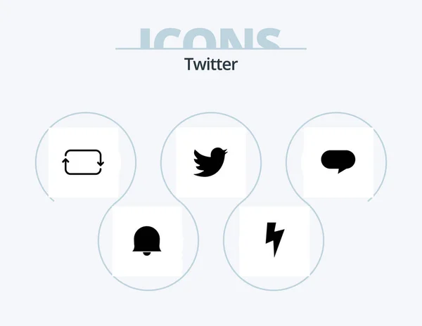 Twitter Glyph Icon Pack Icon Design Chatting Twitter Chat Twitter — Vector de stoc