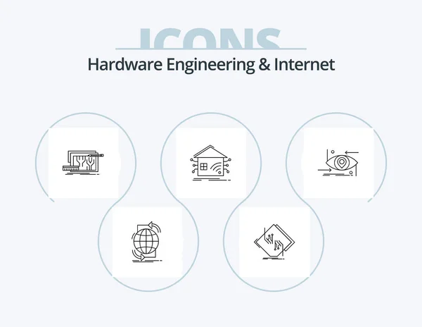 Hardware Engineering Internet Line Icon Pack Icon Design Future Advanced — Archivo Imágenes Vectoriales