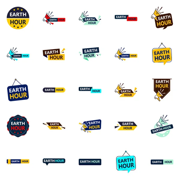 Stunning Vector Designs Earth Hour Bundle Perfect Earth Day Promotions — Stockový vektor