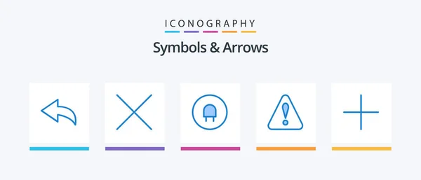 Symbols Arrows Blue Icon Pack Including Triangle Creative Icons Design — Vector de stock