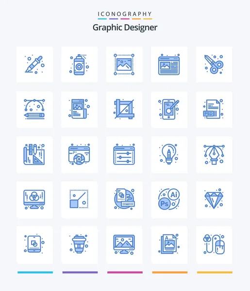 创意平面设计家25蓝色图标包 如平面设计 — 图库矢量图片